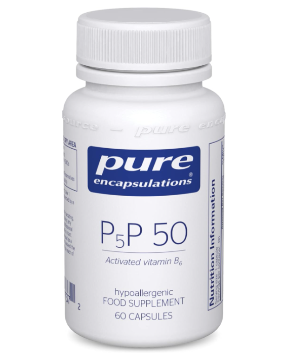 Pure Encapsulations - P5P 50 - Activated Vitamin B6 - Pyridoxal-5'-Phosphate Tiredness and Fatigue Supplement - 60 Capsules
