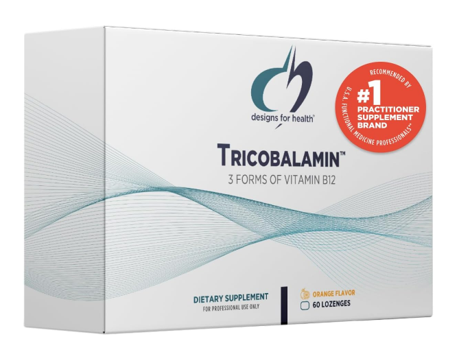 Designs for Health B12 Tricobalamin Lozenges - 3000mcg Triple B12 Quick Dissolve Tablets with Methylcobalamin, Adenosylcobalamin + Hydroxocobalamin - Natural Orange Flavor (60 Lozenges)