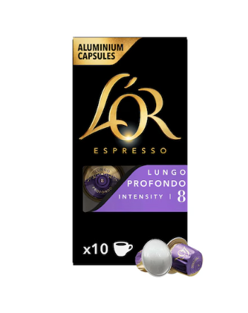 L'or Espresso Lungo Profondo Intensity 8 Coffee 10 Capsules