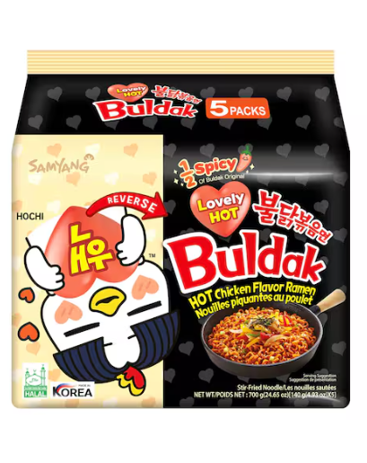 Samyang Buldak Hot Chicken Flavour Ramen 140g Pack of 5