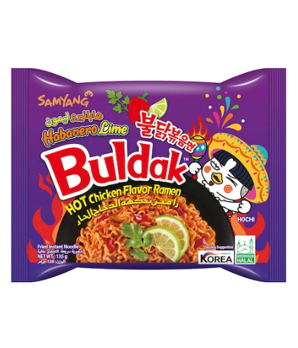 Samyang Buldak Habanero Lime Hot Chicken Flavour Instant Ramen Noodles 135g