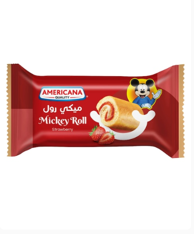 Americana Swiss Roll- Strawberry Mickey Mouse Edition 20g
