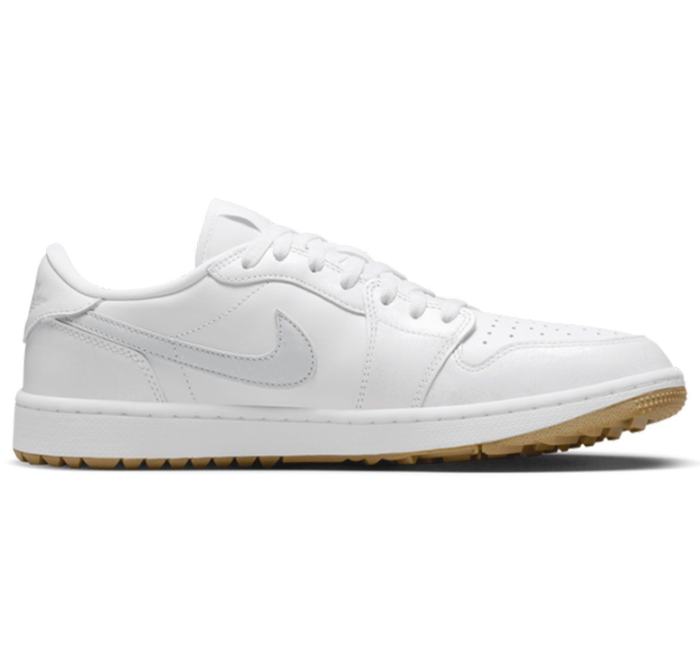 Nike Men's Air Jordan 1 Low G Golf Shoes - White/Pure Platinum Gum Medium Brown