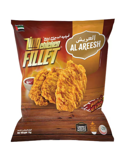 Al Areesh Hot And Crispy Zing Chicken Fillet 1kg