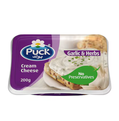 Puck Cream Cheese Garlic & Herbs Natural Spread 200g