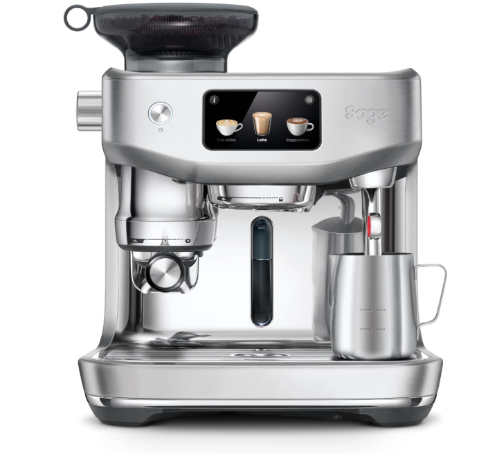 Sage - The Oracle Jet – Dual Boiler Espresso Machine with Integrated Grinder,Auto Grind & Tamp,Manual & Auto Milk Frother, LCD Display–Brushed Stainless Steel-UAE Version