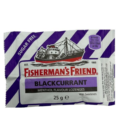 Fisherman's Friend Menthol Flavour Lozenges with Sweetener Blackcurrant 25g