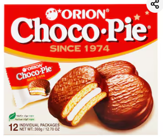 Orion Choco-Pie Chocolate Coated and Filled with Marshmallow Biscuit, 30g Pack of 12