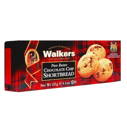 Walkers Pure Butter Chocolate Chips Shortbread 125g