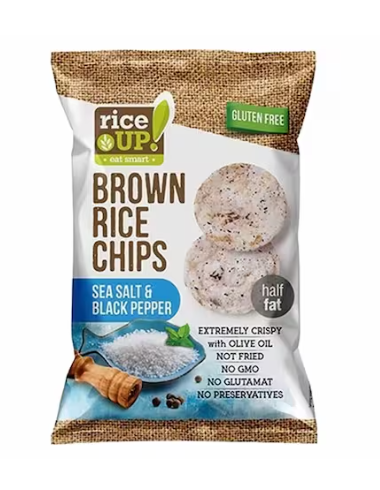 Rice Up! Brown Rice Chips Sea Salt And Black Pepper 60g