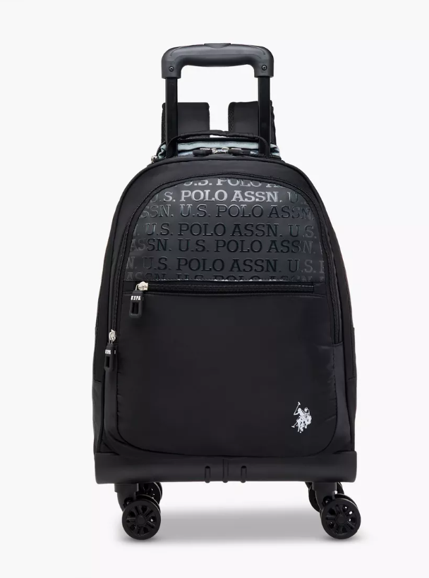 US POLO ASSN. Solid Trolley Bag for Kids 8-13 Years with Front Pocket – 18 inches