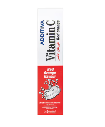 Additiva Vitamin C Red Orange Flavoured Effervescent 20 Tablets