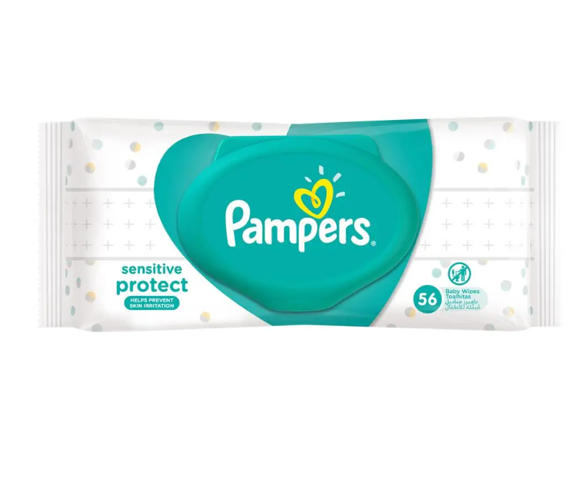 Pampers Sensitive Protect Baby Wipes 56's