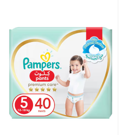 Pampers Premium Care Pants Diapers Size 5 (12-18kg) 40 Diapers