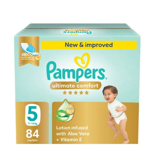 Pampers - Ultimate Comfort Taped Diapers - Size 5 - 11-16 kg - 84 Pcs