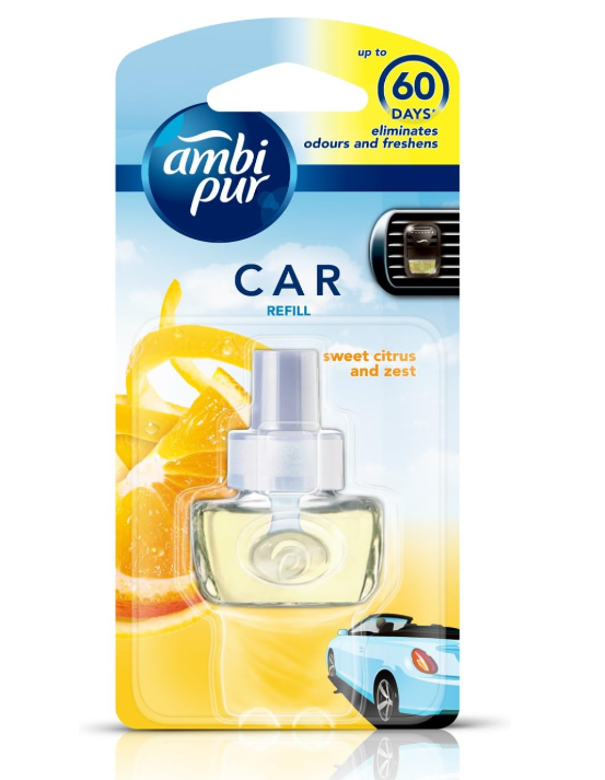 Auto Pearl Ambi Pur Car Air Freshener Refill, Sweet Citrus and Zest, 7. 5 ml liquid