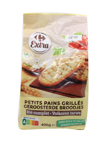 Carrefour Extra Whole Wheat Toasted Buns 400g