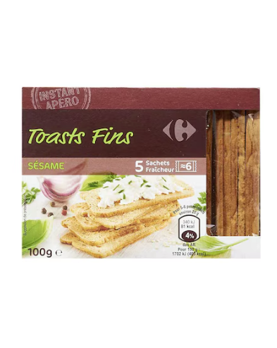 Carrefour Toast Fins Sesame 100g