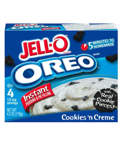 Jell-O Oreo Cookies 'N Cream Instant Pudding And Pie Filling With Real Cookie Pieces 119g
