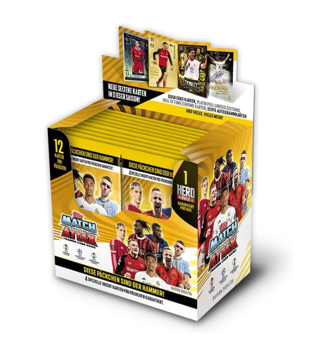 Topps Match Attax 24/25 - Full Box - Contains 24 Packs (288 Cards) Plus Special Hero Packs