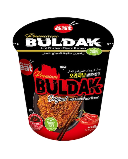 Ah-saa eat Premium Buldak Hot Chicken Flavour Ramen Cup Original 66g