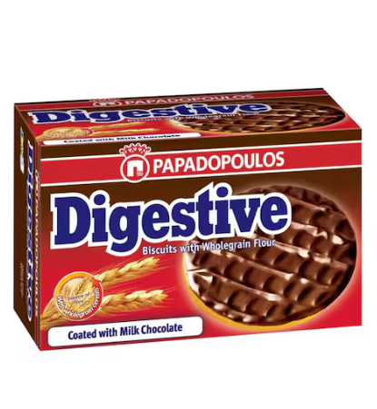 Papadopoulos Digestive Milk Chocolate Coated Whole Wheat Biscuits 200g