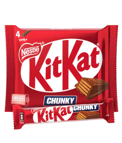 Nestle KitKat Chunky Chocolate Bar 40g Pack of 4