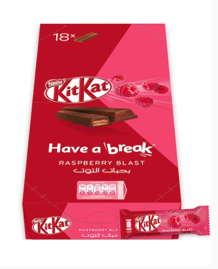 Nestle KitKat Raspberry Chocolate Bar 19.5g Pack of 18