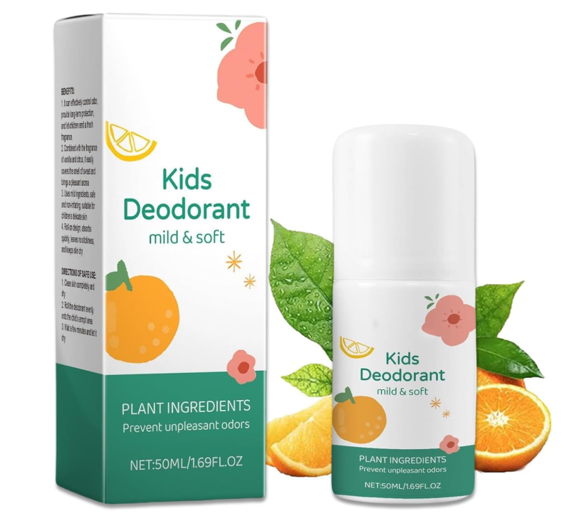 Ferokls® Natural Deodorant for Kids & Teens, Aluminum Free, Alcohol-Free, Paraben Free, 24 Hr Odor Protection, Clean Fresh Scent, Hypoallergenic, 50ml