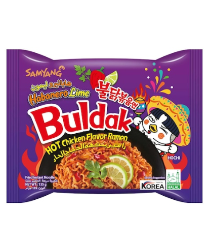 Samyang Buldak Habanero Lime Hot Chicken Flavour Instant Ramen Noodles 135g