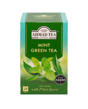 Ahmad Tea Mint Mystique Flavoured Green Tea with Mint Leaves 100 Tea Bags