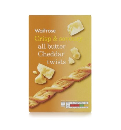 Waitrose all butter cheddar twists 125g