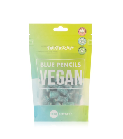 The Treat Kitchen vegan blue raspberry pencils pouch 150g