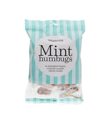 Waitrose mint humbugs 225g