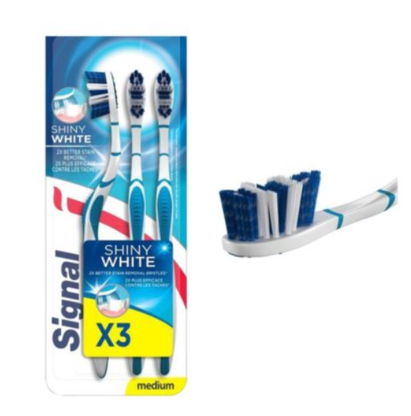 Signal TB White Medium Toothbrush x Pack of 3