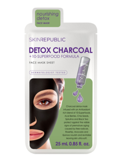 Skin Republic - Detox Charcoal+ Face Mask Sheet 25ML - Pack of 3
