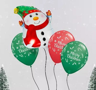 Snowman and Merry Christmas Balloon Set