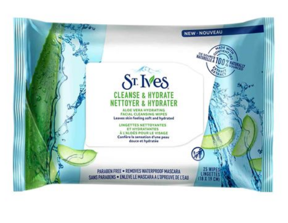 St. Ives Aloe Vera Hydrating Facial Cleansing Wipes 25 Wipes