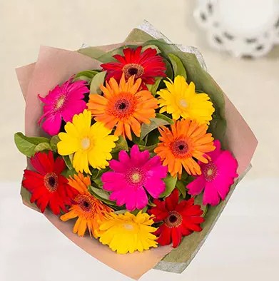 Striking Multicoloured Gerberas Bouquet