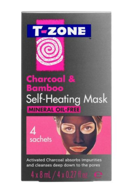 T Zone Charcoal And Bamboo Heating Mask 4 Sachets x 8ml