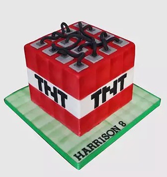 TNT Minecraft Chocolate Cake