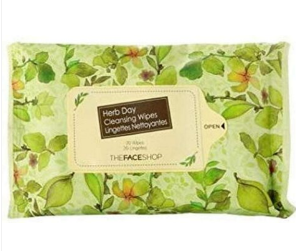 The Face Shop Herb Day Cleansing Wipes (20 Wipes)