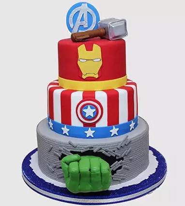 Three Tier Avengers Chocolate Cake