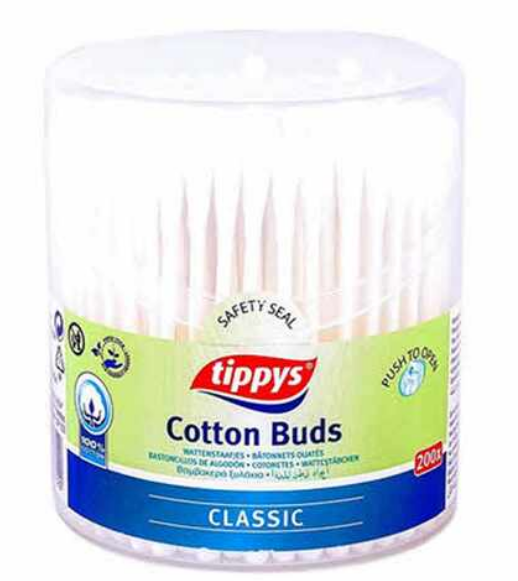 Tippys Ear Buds Round Box 200 Pieces