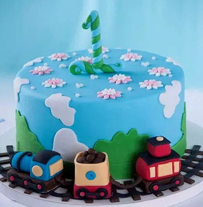 Train Theme Cake For 1st Birthday 3 Kg Vanilla Flavour