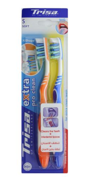 Trisa Extra Pro Clean Soft Toothbrush Pack of 2