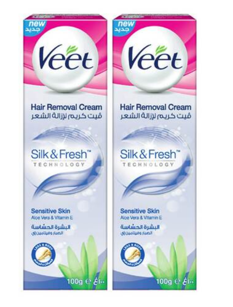 Veet Sensitive Skin Hair Removal Cream 100g x Pack of 2 20% Off