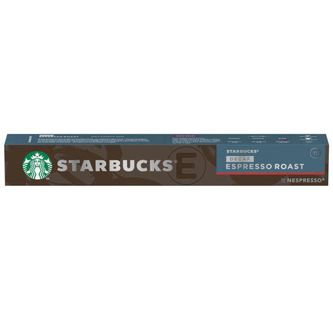 Starbucks Decaf Espresso Roast by NESPRESSO Dark Roast Coffee Capsules, Tube of 10, 57g