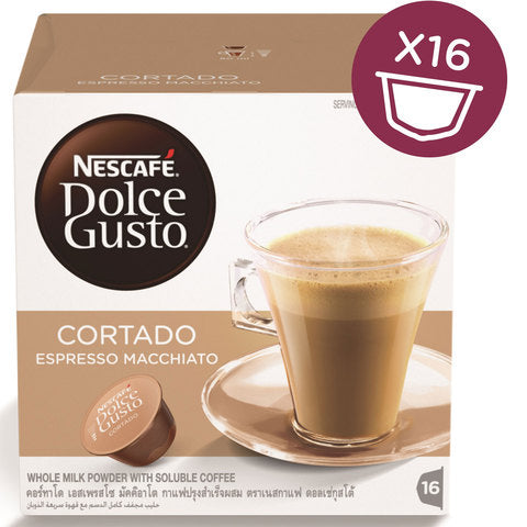 Nescafe Dolce gustoespresso Machiato, Cortado Coffee Capsules x Pack of 16 Capsules
