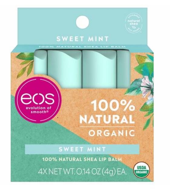 eos Natural & Organic Stick Lip Balm - Sweet Mint | Certified Organic & 100% Natural |